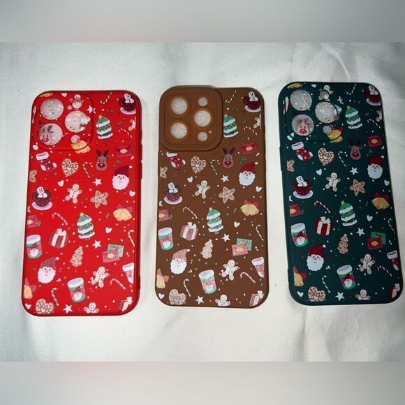 🎄NEW IPHONE 15 PRO MAX HOLIDAY PHONES CASES- 3 COLORS-CUTE HOLIDAY PATTERN🎄 - Picture 1 of 12